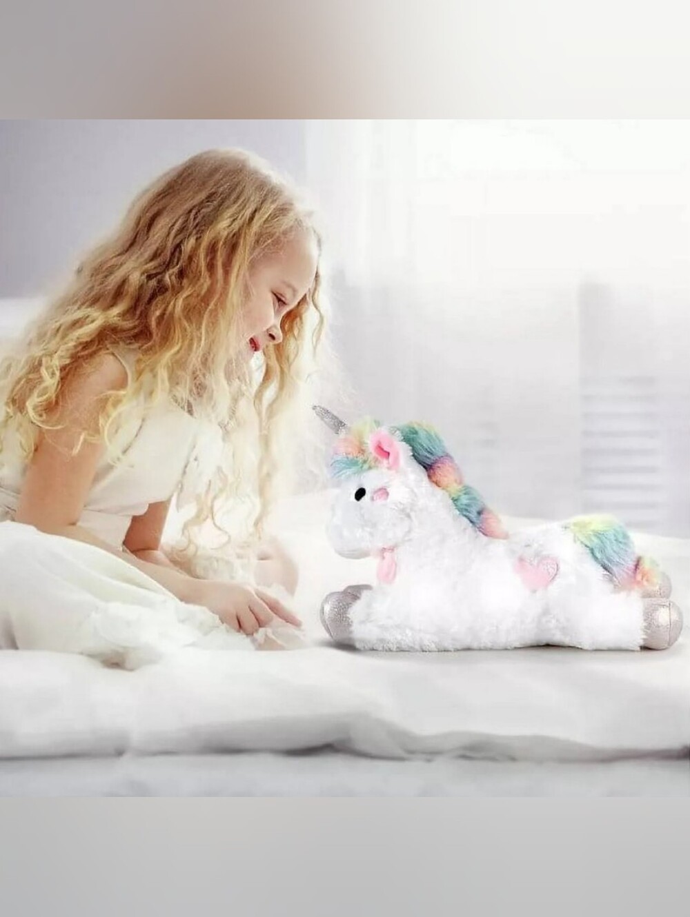Fao Schwarz Glow Brights Plush LED with Sound Unicorn Stuffed Animal Toy